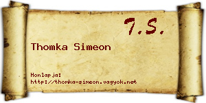 Thomka Simeon névjegykártya